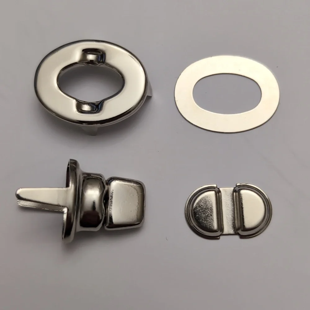 Brand New 4-Piece Nickel Turnlock Replacement For VINTAGE Coach Bags And Briefs - Picture 1 of 2